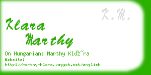 klara marthy business card